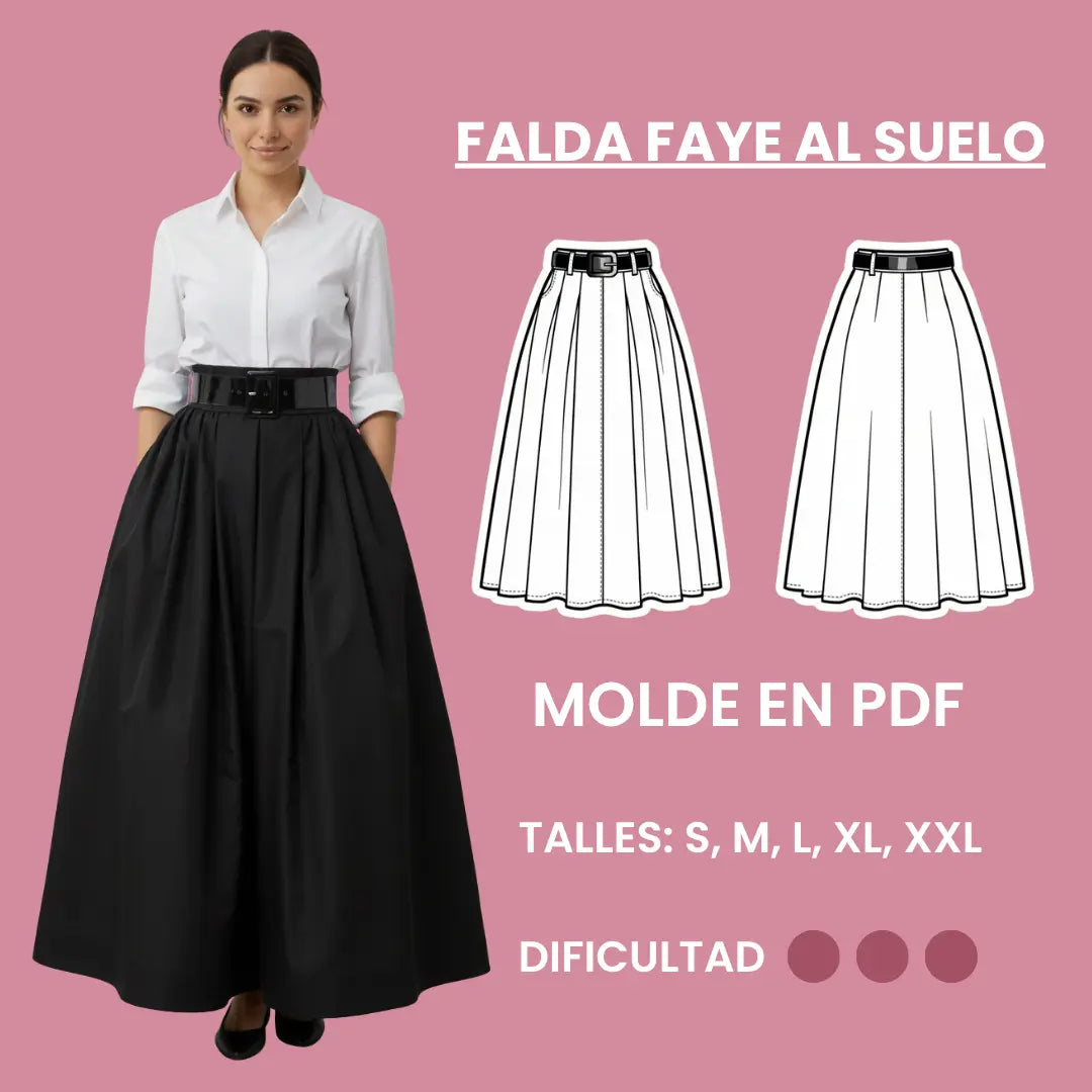 PATRÓN PDF | FALDA FAYE AL SUELO