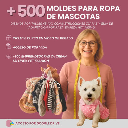 MEGAPACK +500 MOLDES DE ROPA PARA PERROS + CURSO EN VIDEO DE REGALO