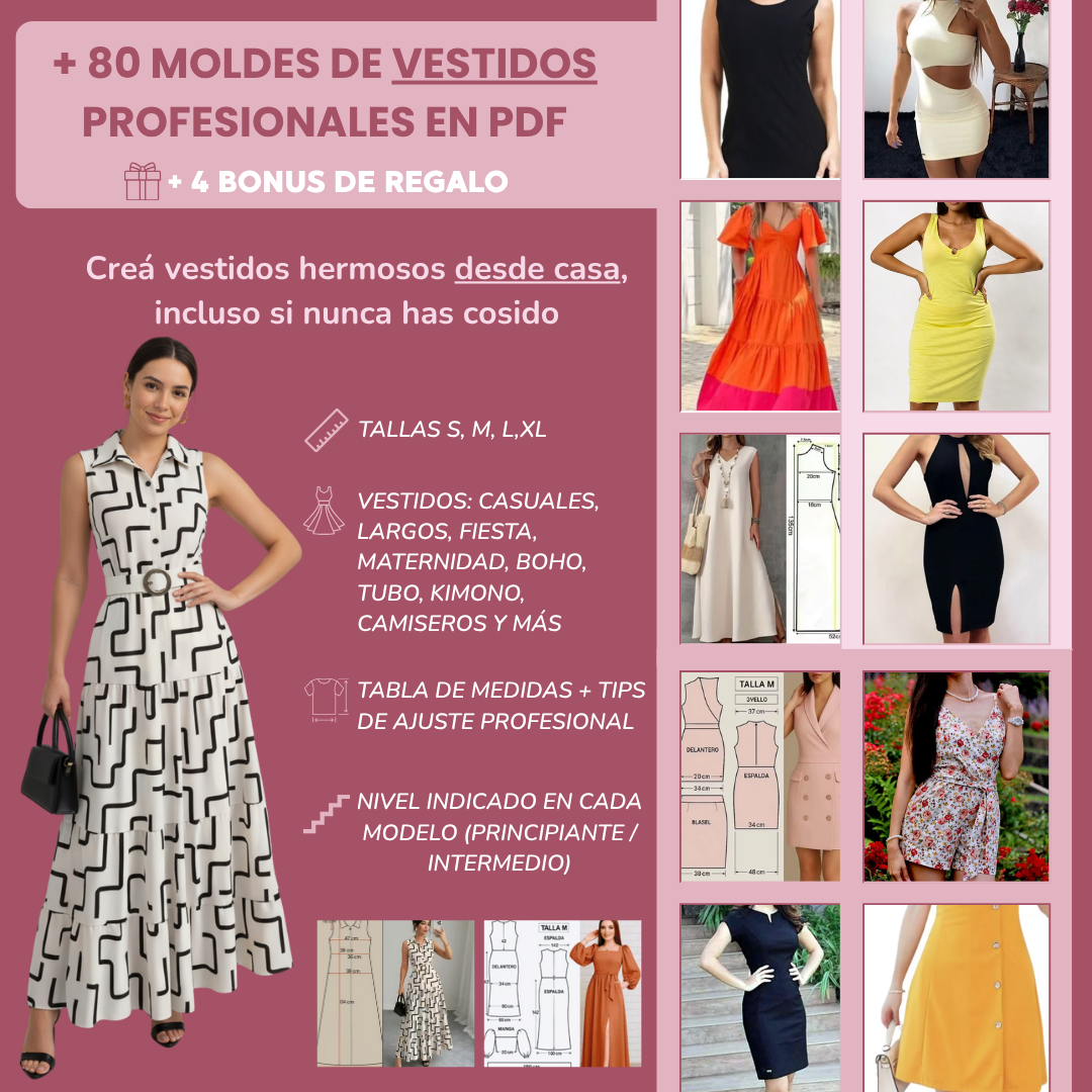 KIT + 80 MOLDES DE VESTIDOS PROFESIONALES | PDF