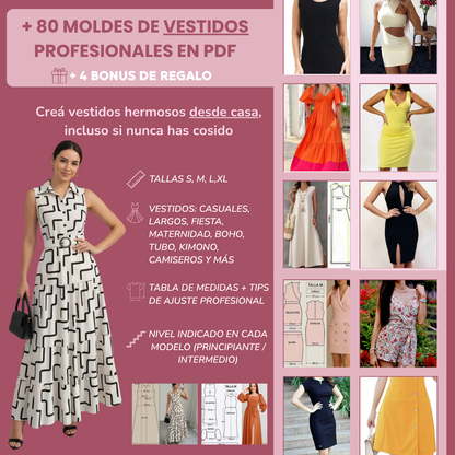 KIT + 80 MOLDES DE VESTIDOS PROFESIONALES | PDF